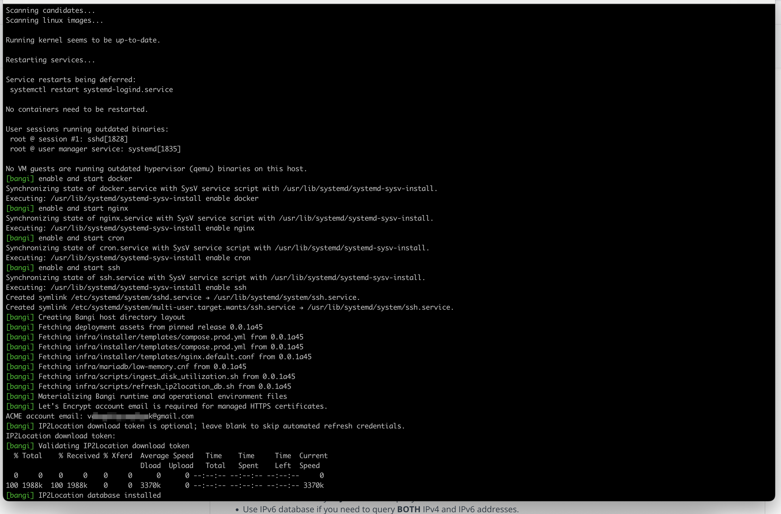 Tracker installer IP2Location token prompt