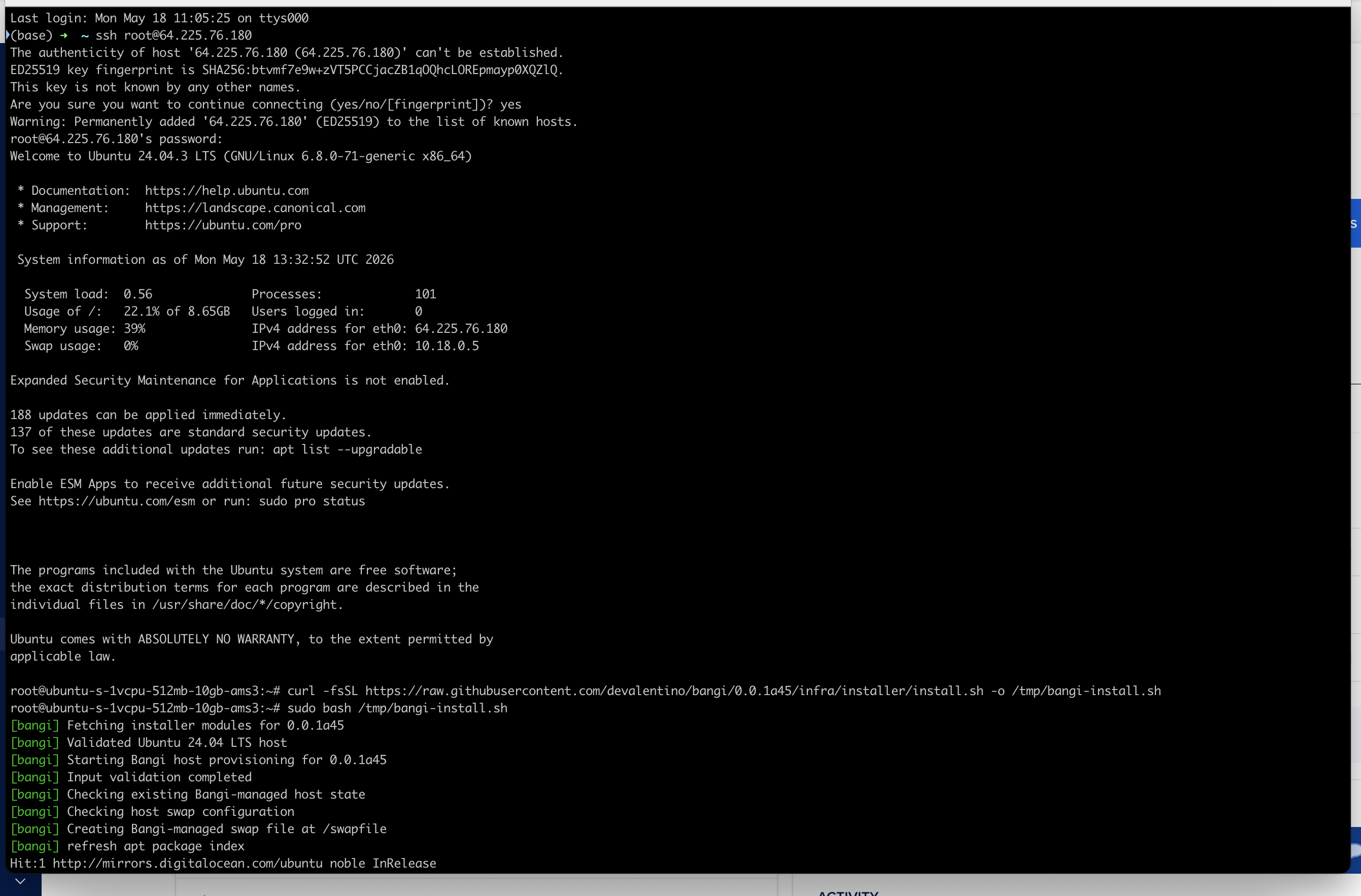 Tracker installer start