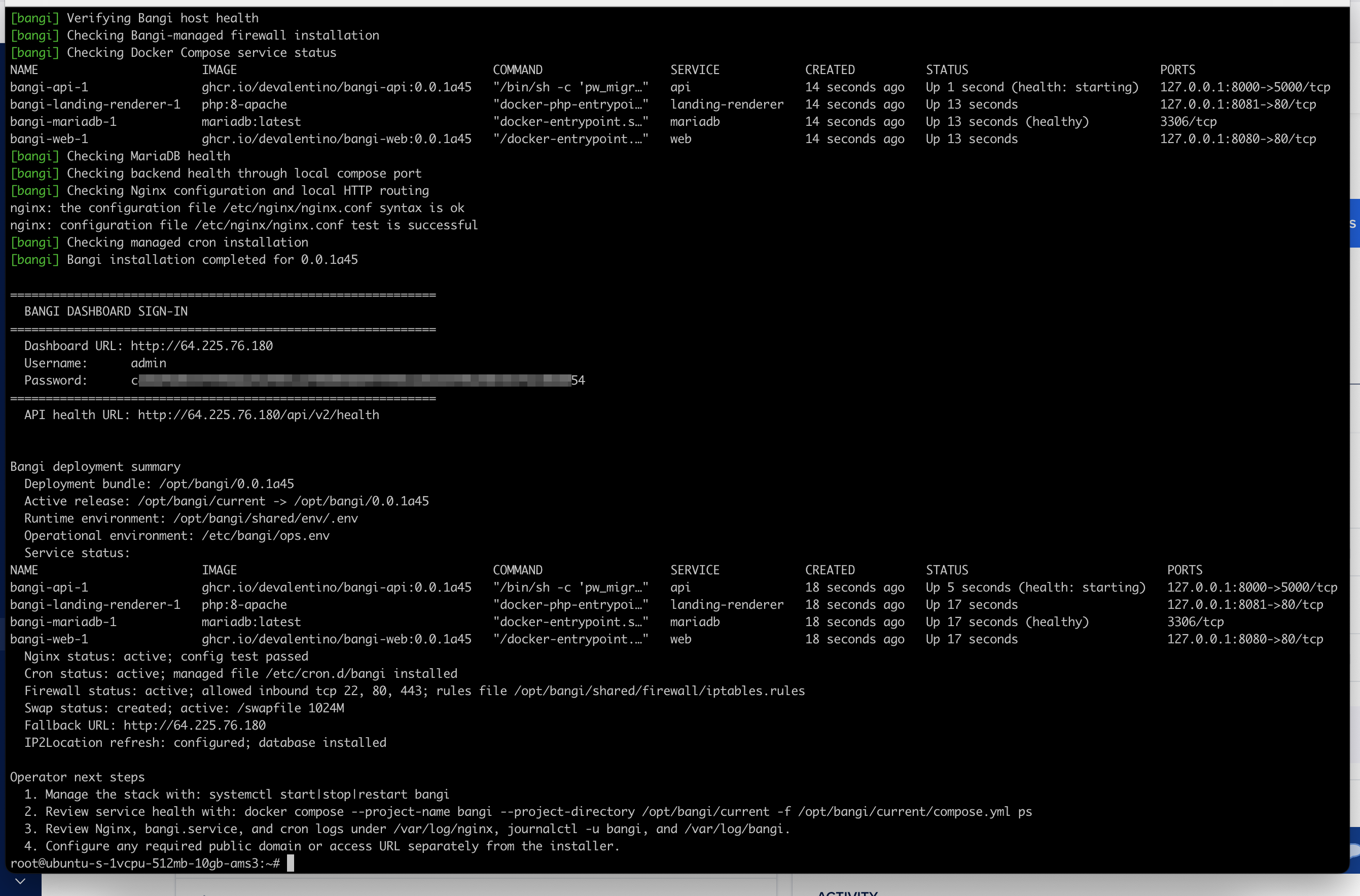 Tracker installer summary